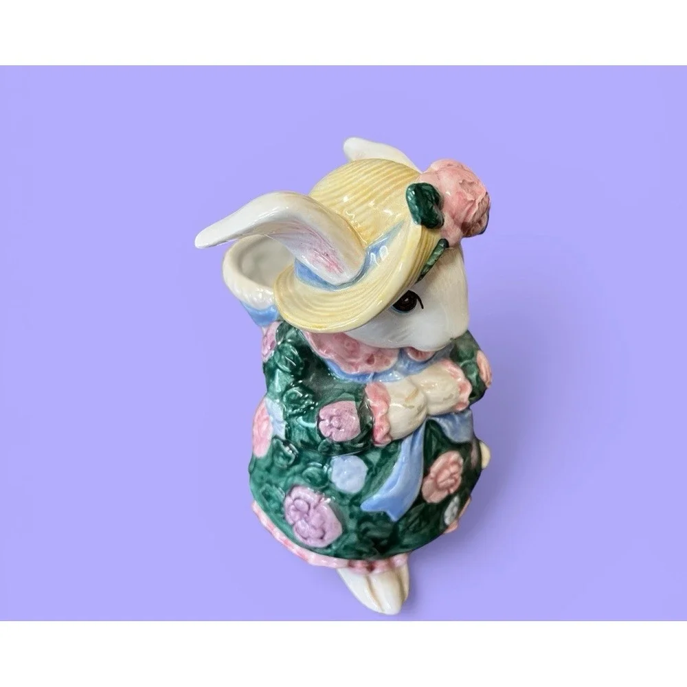 Fitz & Floyd Bloomer Bunny Rabbit Bud Vase Easter Spring Garden Cottagecore Pink